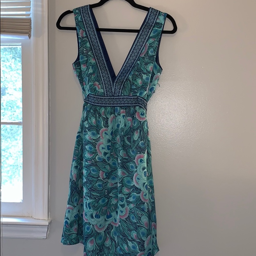 H&M silk peacock dress size 8